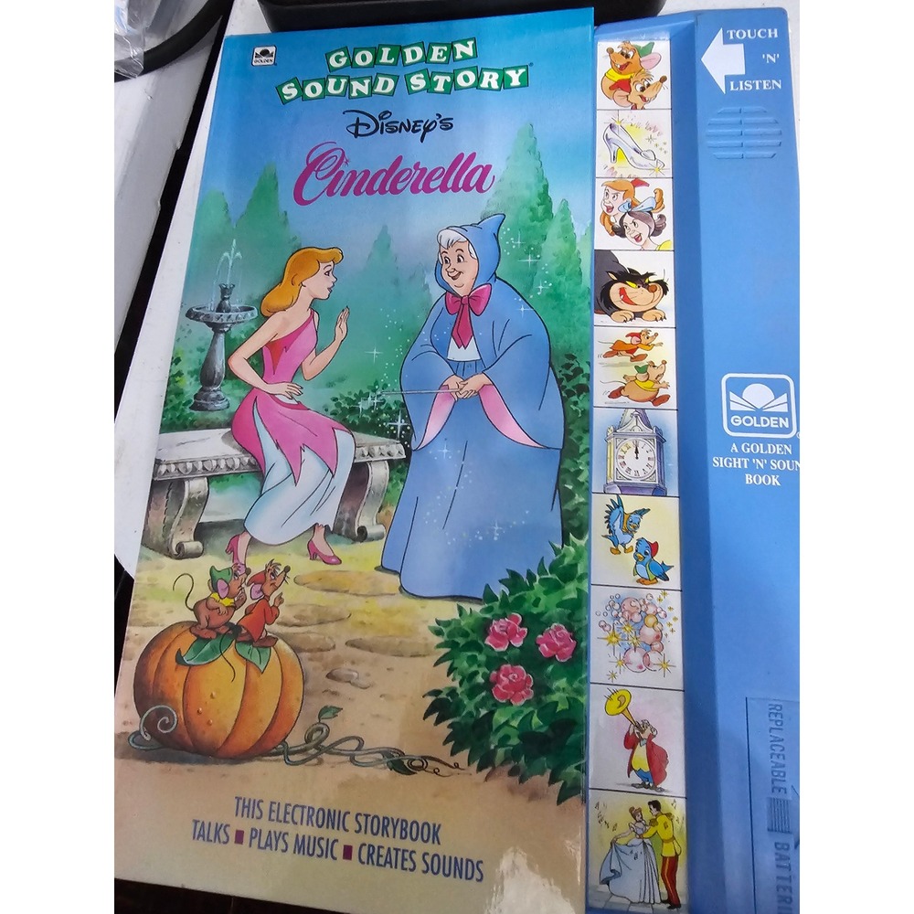 Vintage Disney Cinderella Golden Sound Story Electronic Talk Music Sound Book